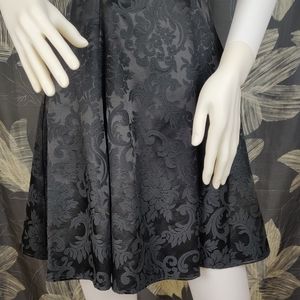 Jessica McClintock Vintage Black Embossed Party Dress